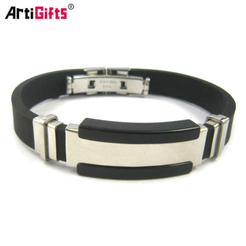 High quality metal clasp silicone bracelet